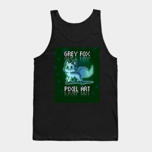 Cute Grey Fox Pixel Art - Gamer Sprites Digital Art Lovers Tank Top